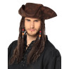 Chapeau tricorne pirate marron adulte  
