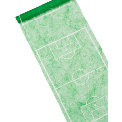 Chemin de table vert motif terrain de foot en mati√®re non tiss√©e 30 cm x 5 m  