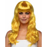 Perruque longue jaune femme  