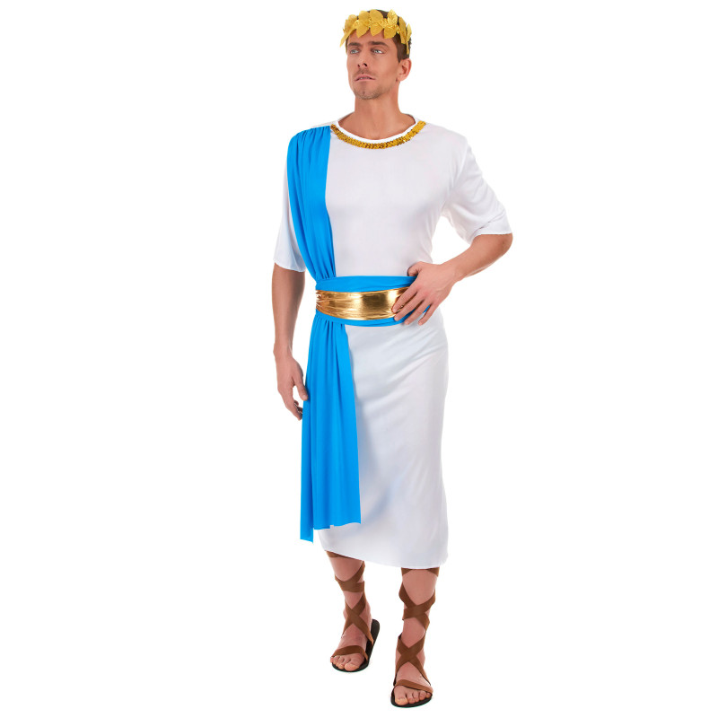 D√©guisement empereur Grec bleu homme  
