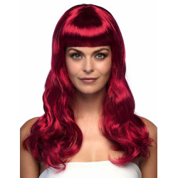 Perruque longue rouge fonc√©e femme  