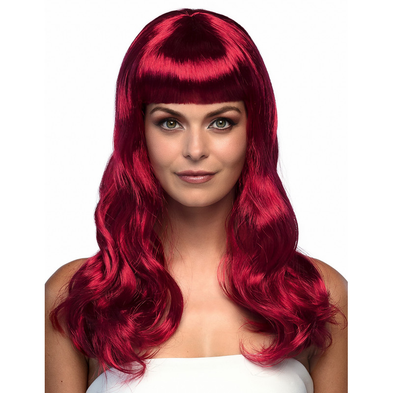 Perruque longue rouge fonc√©e femme  