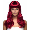 Perruque longue rouge fonc√©e femme  
