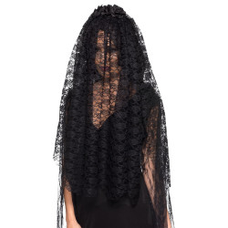 Voile long veuve noire adulte  