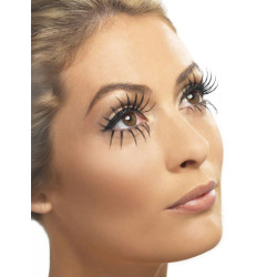Faux cils longs double noirs adulte  