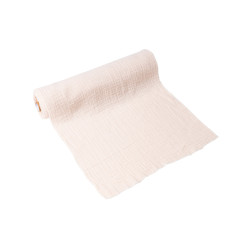 Chemin de table gaze de coton cr√®me 30 cm x 3 m naturel  