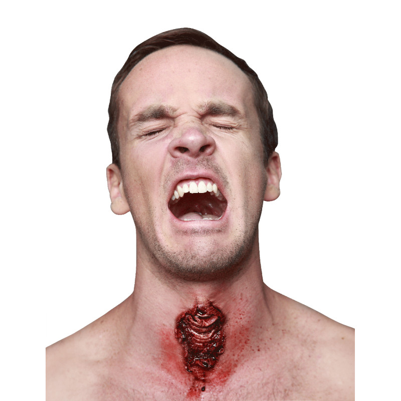 Fausse blessure gorge apparente adulte Halloween  