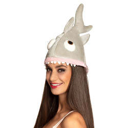 Chapeau petit requin en peluche adulte  