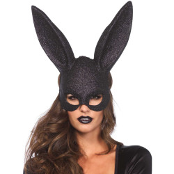 Masque lapin noir paillet√© adulte  