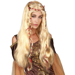 Perruque m√©di√©vale blonde femme  
