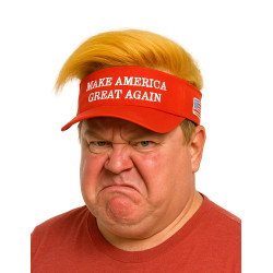 Visi√®re avec cheveux Make America Great Again adulte  