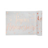 Chemin de table coton anniversaire rose gold 3m x 28 cm  