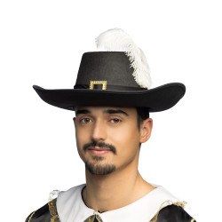 Chapeau mousquetaire noir adulte  