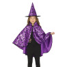 Kit cape et chapeau de sorci√®re lilas enfant  
