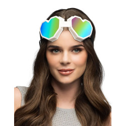 Lunettes de ski c?ur blancs adulte  
