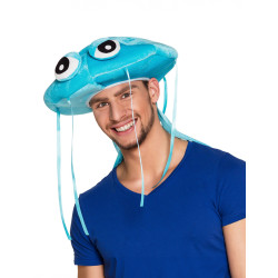 Chapeau m√©duse bleue en peluche adulte  