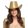 Chapeau de cowboy √† sequins dor√©s adulte  