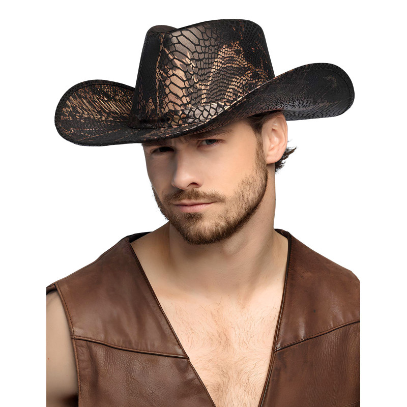 Chapeau Cowboy Peau de Cobra adulte  