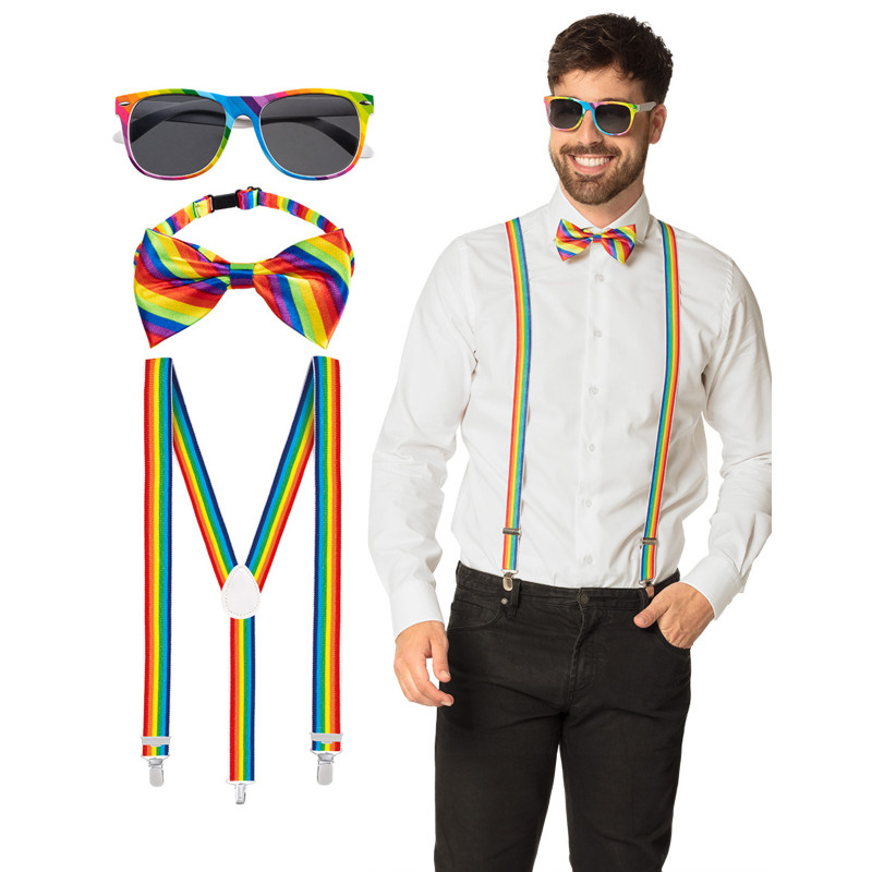 Kit accessoires arc en ciel adulte  