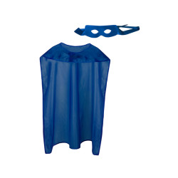 Kit cape et masque de super h√©ros bleu adulte  