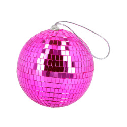 Boule √† facette rose fuchsia 15 cm  