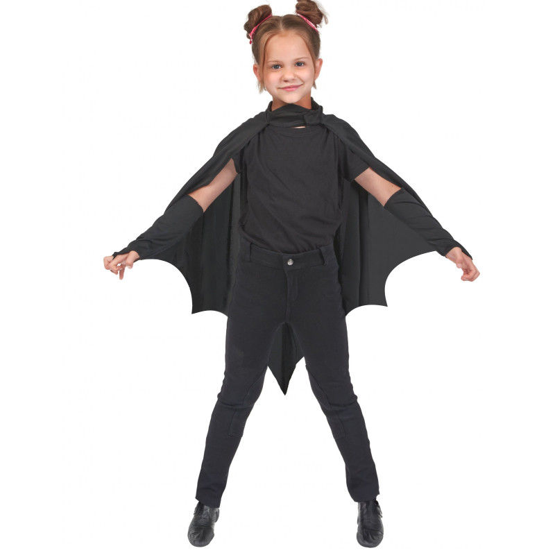 Cape vampire chauve-souris noir enfant Halloween  