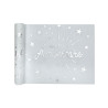 Chemin de table intiss√© anniversaire blanc et argent √©toiles 5m x 30 cm  