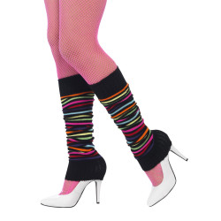 Jambi√®res stri√©es noires et multicolores femme  
