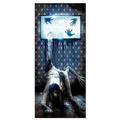 D√©coration de porte film d'horreur 80 x 180 cm  