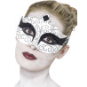 Loup blanc avec paillettes noir et argent adulte  
