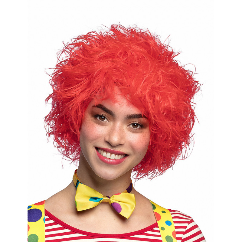 Perruque clown color√©e rouge femme  