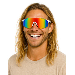 Lunettes de sportif arc en ciel adulte  
