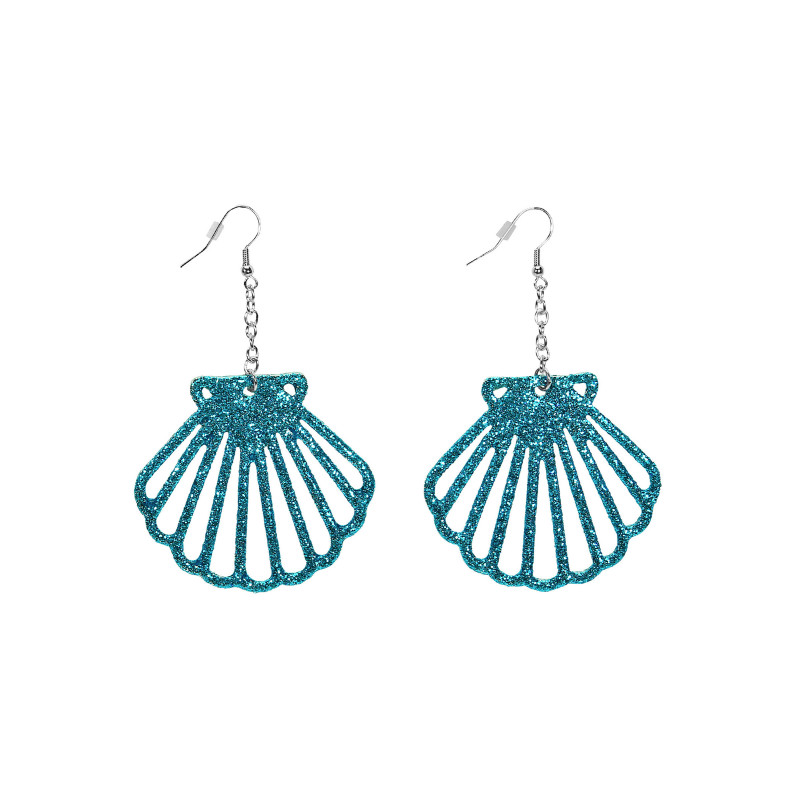 Boucles d'oreilles coquillages brillants adulte  