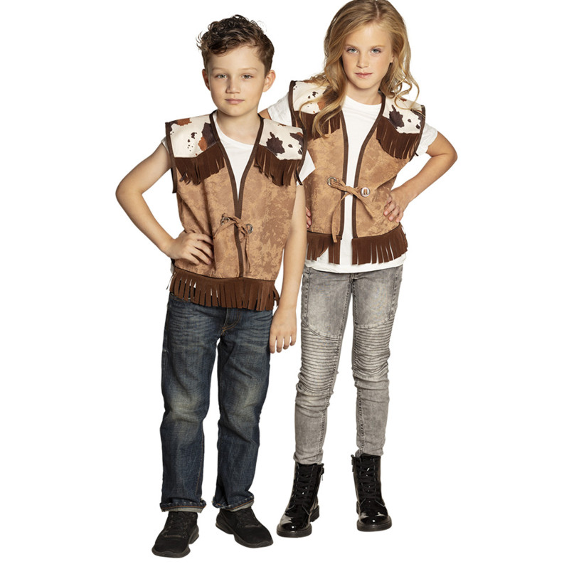 Veste western marron clair enfant  