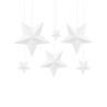 6 Etoiles √† suspendre 3D blanches no√´l  
