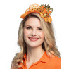 Serre-t√™te mini couronne orange adulte  