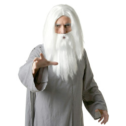 Perruque sorcier avec barbe homme  