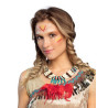Collier indien avec plumettes rouges femme  