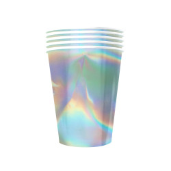 20 Gobelets am√©ricains carton recyclable rainbow iridescent 53 cl  
