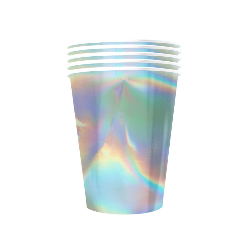 20 Gobelets am√©ricains carton recyclable rainbow iridescent 53 cl  