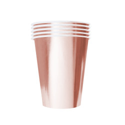 20 Gobelets am√©ricains carton recyclable rose gold 53cl  