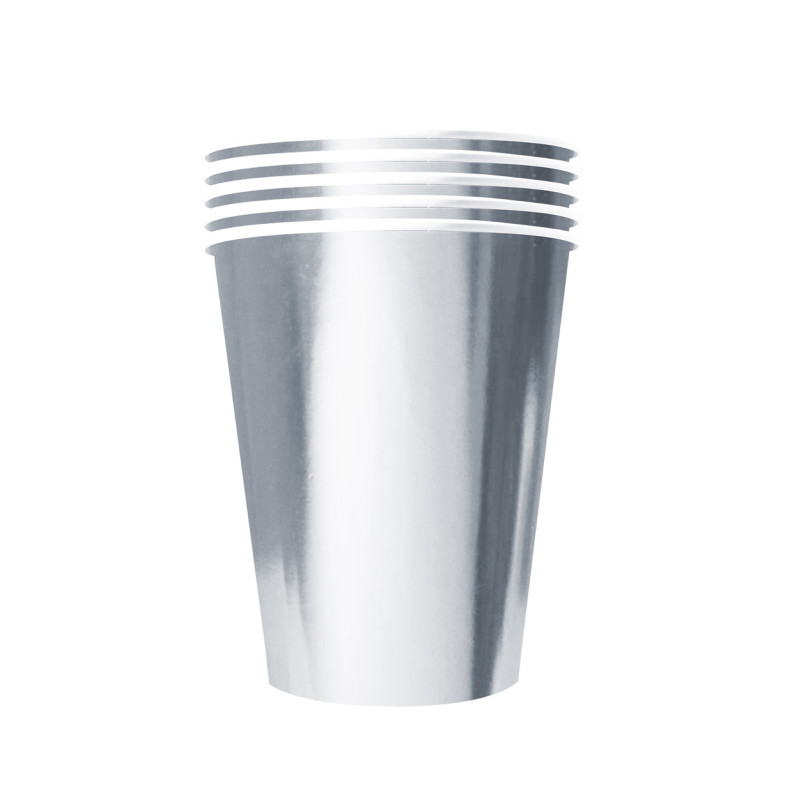 20 Gobelets am√©ricains carton recyclable argent 53 cl  