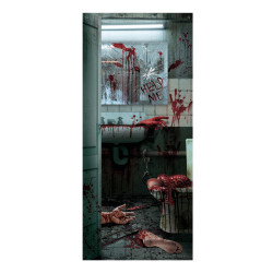 D√©coration de porte toilettes sanglantes 80 x 180 cm  