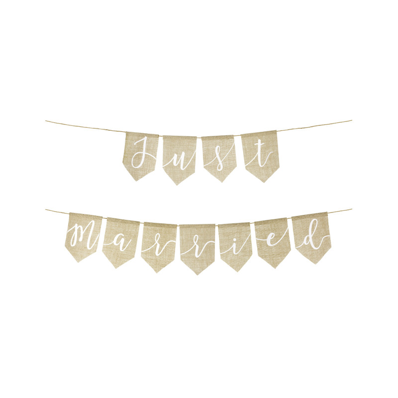 Guirlande en jute just married 185 x 23 cm d√©co champ√™tre  