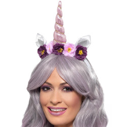 Serre-t√™te licorne violette adulte  
