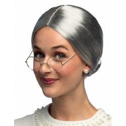Perruque √† chignon Grand-m√®re femme  