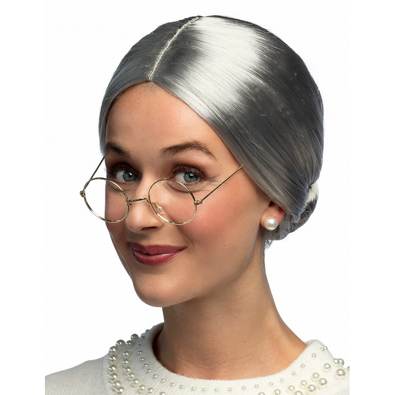 Perruque √† chignon Grand-m√®re femme  