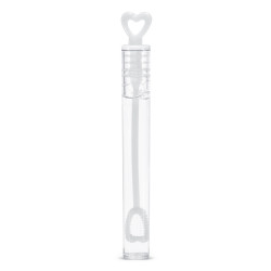 48 Flacons √† bulles en forme de coeur mariage blanc  