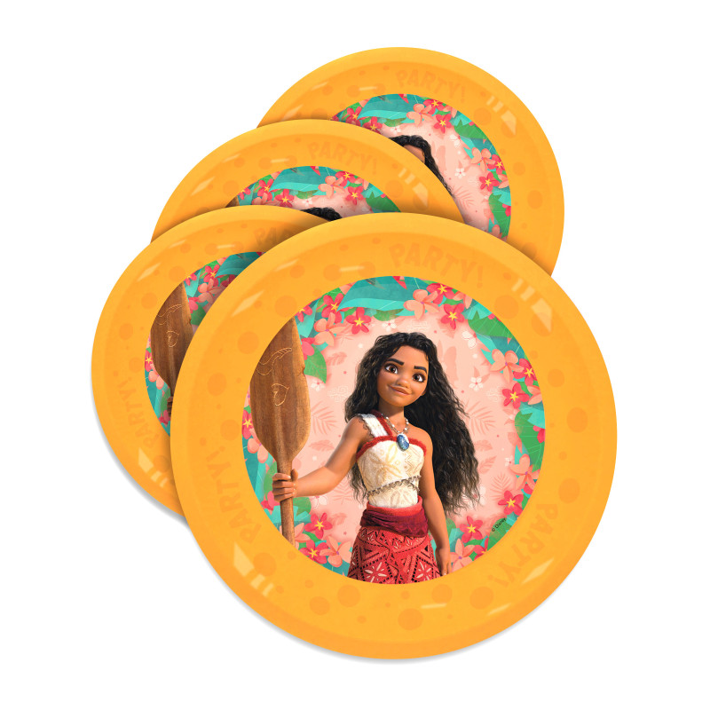 4 Assiettes r√©utilisables Vaiana 2 21 cm  
