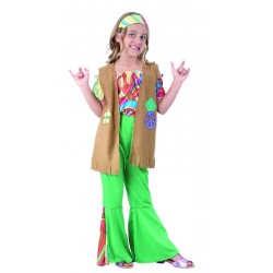 Déguisement Hippie vert marron Fille - Costume hippie fille - Déguisement hippie fille The Duck
